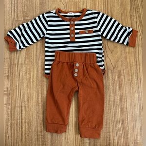 Boho Baby Matching Set | Color: Rust, Black, White | Size 3-6 months